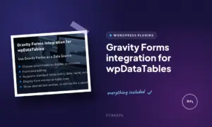 gravity forms integration for wpdatatables