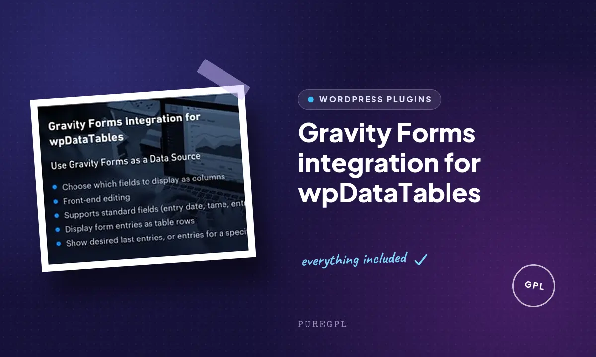 Gravity Forms integration for wpDataTables