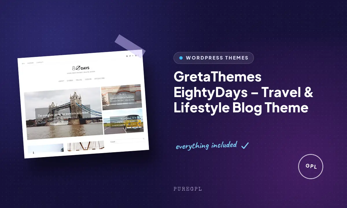 EightyDays – Travel & Lifestyle Blog Theme