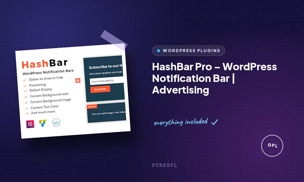 HashBar Pro | WordPress Notification Bar