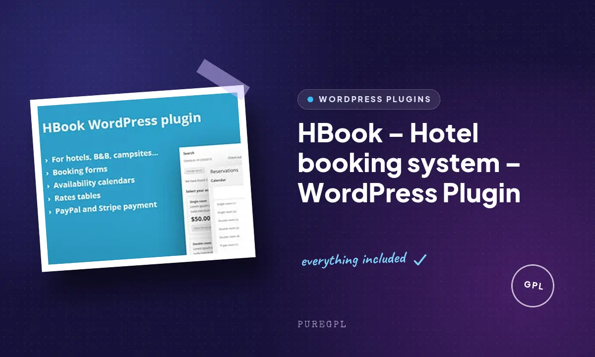 HBook – Hotel booking system – WordPress Plugin