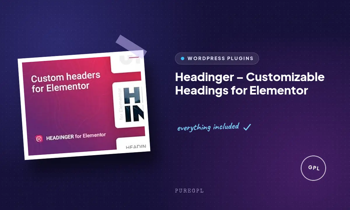 Headinger – Customizable Headings for Elementor