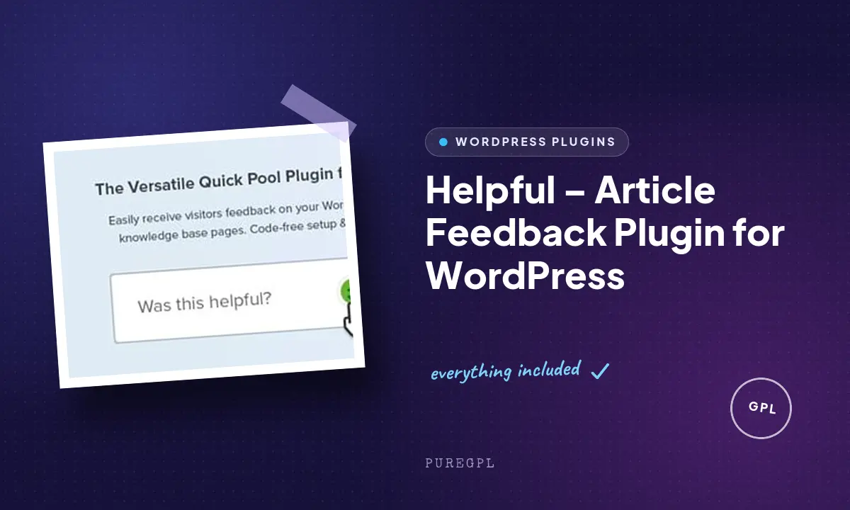 Helpful – Article Feedback Plugin for WordPress