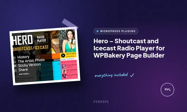 hero shoutcast and icecast radio player for wpbakery page builder