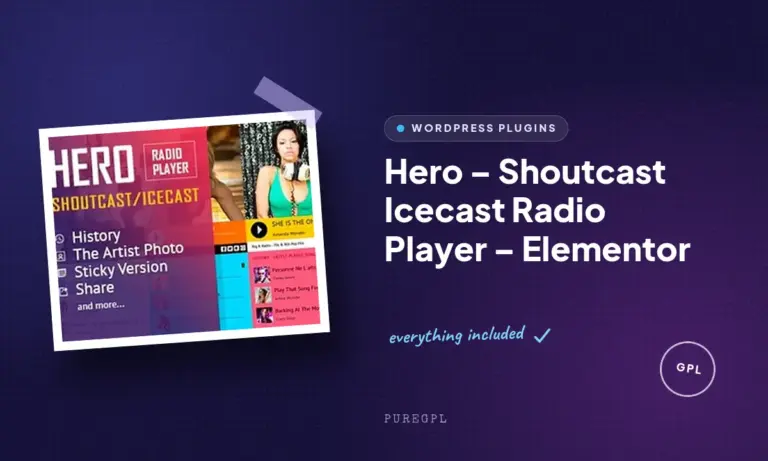 hero shoutcast icecast radio player elementor