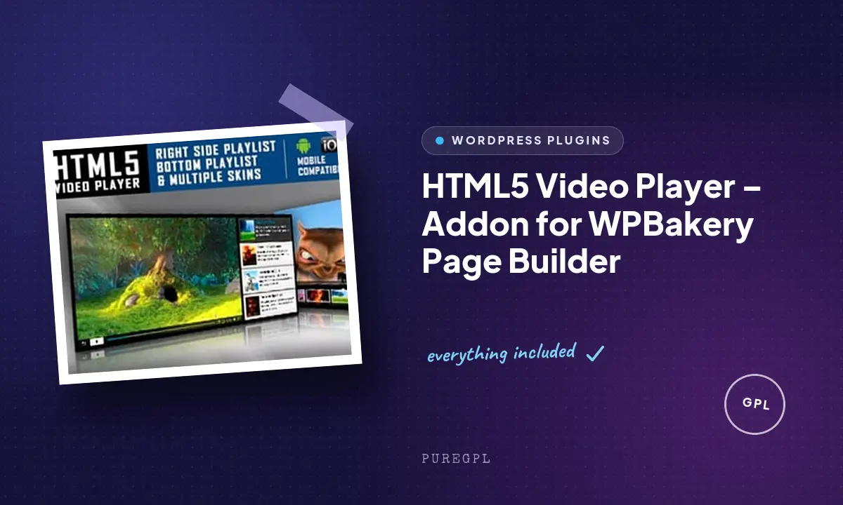 HTML5 Video Player – Addon for WPBakery Page Builder