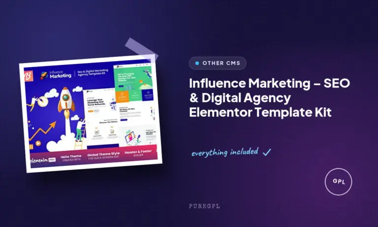 influence marketing seo digital agency elementor template kit