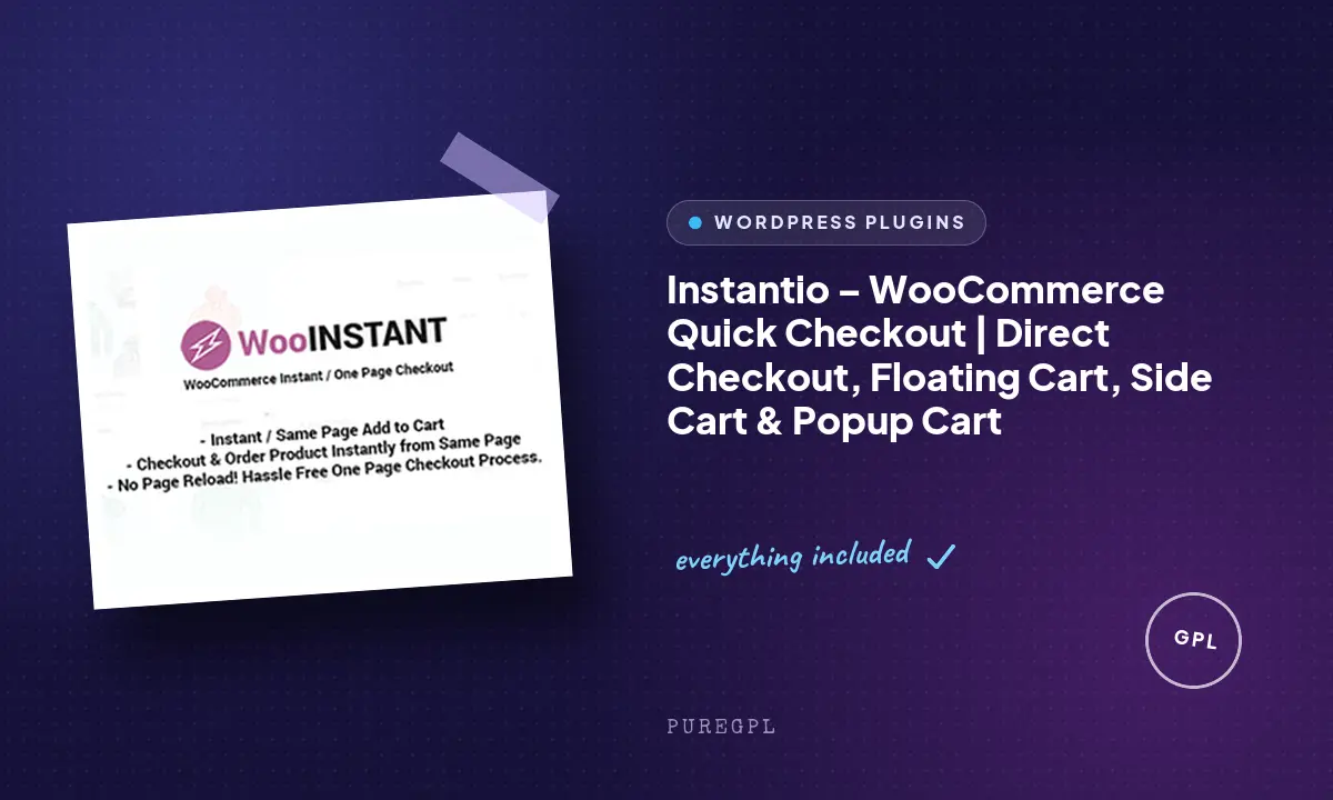 Instantio – WooCommerce Quick Checkout | Direct Checkout, Floating Cart, Side Cart & Popup Cart