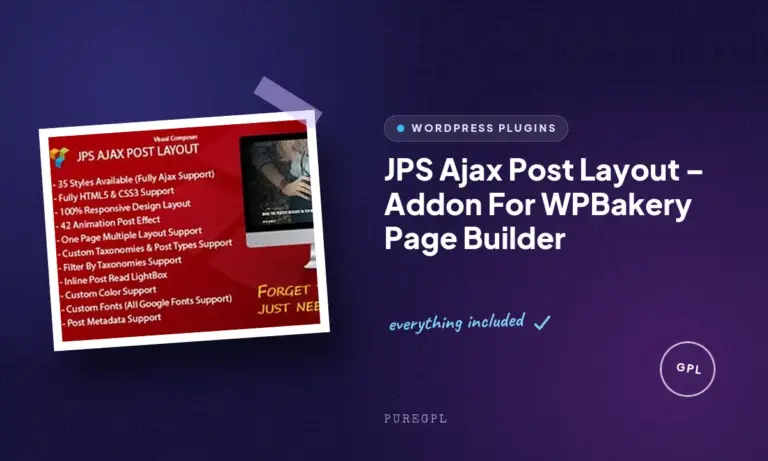 jps ajax post layout addon for wpbakery page builder