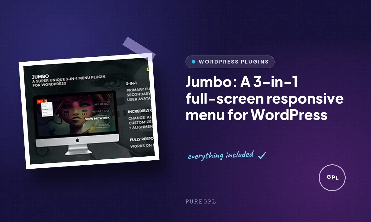 Jumbo: A 3-in-1 full-screen responsive menu for WordPress