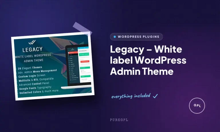 legacy white label wordpress admin theme