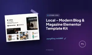 local modern blog magazine elementor template kit