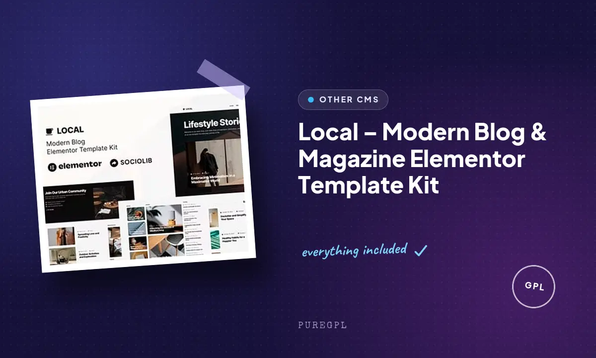 Local – Modern Blog & Magazine Elementor Template Kit