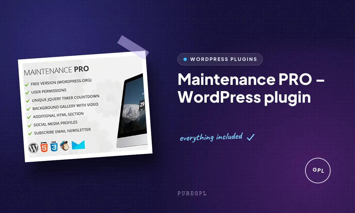 Maintenance PRO | WordPress plugin