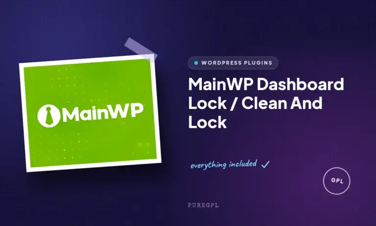 mainwp dashboard lock clean and lock