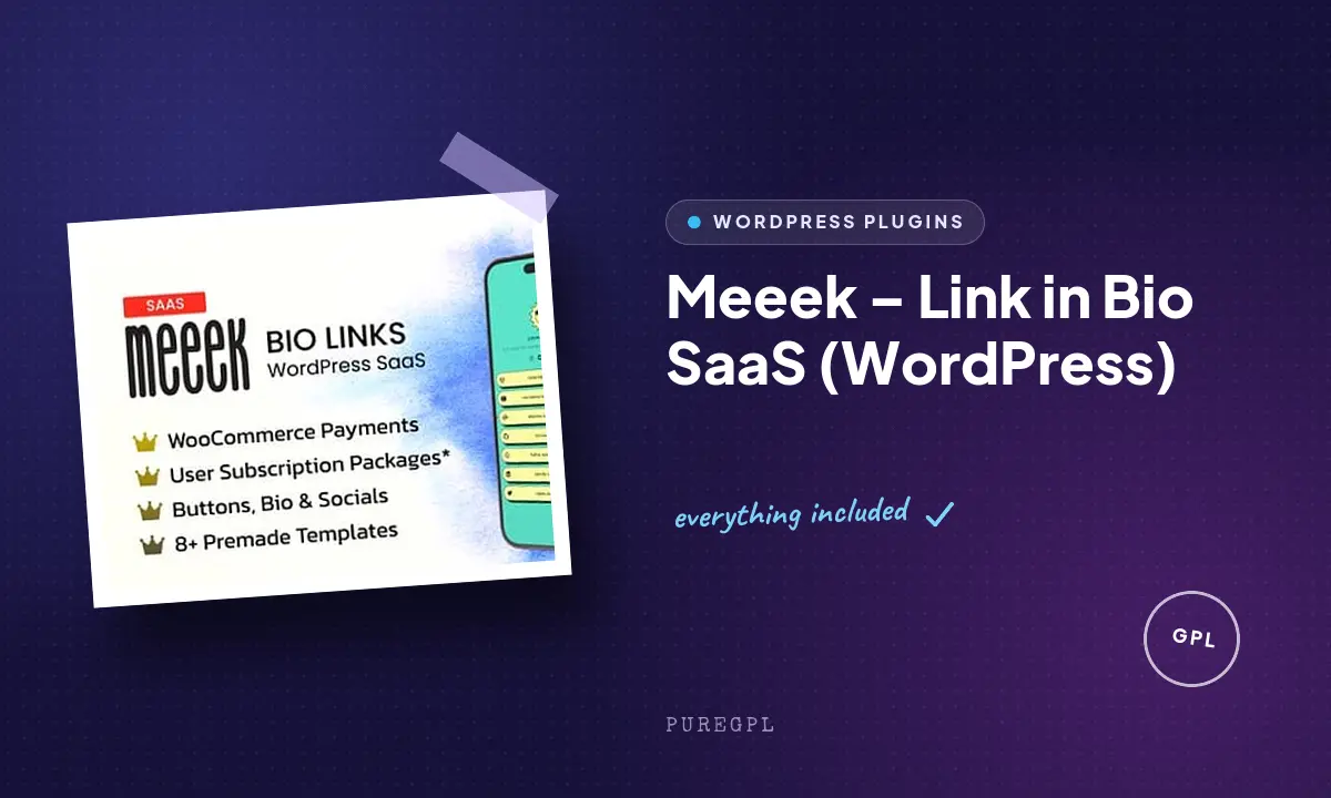Meeek – Link in Bio SaaS (WordPress)
