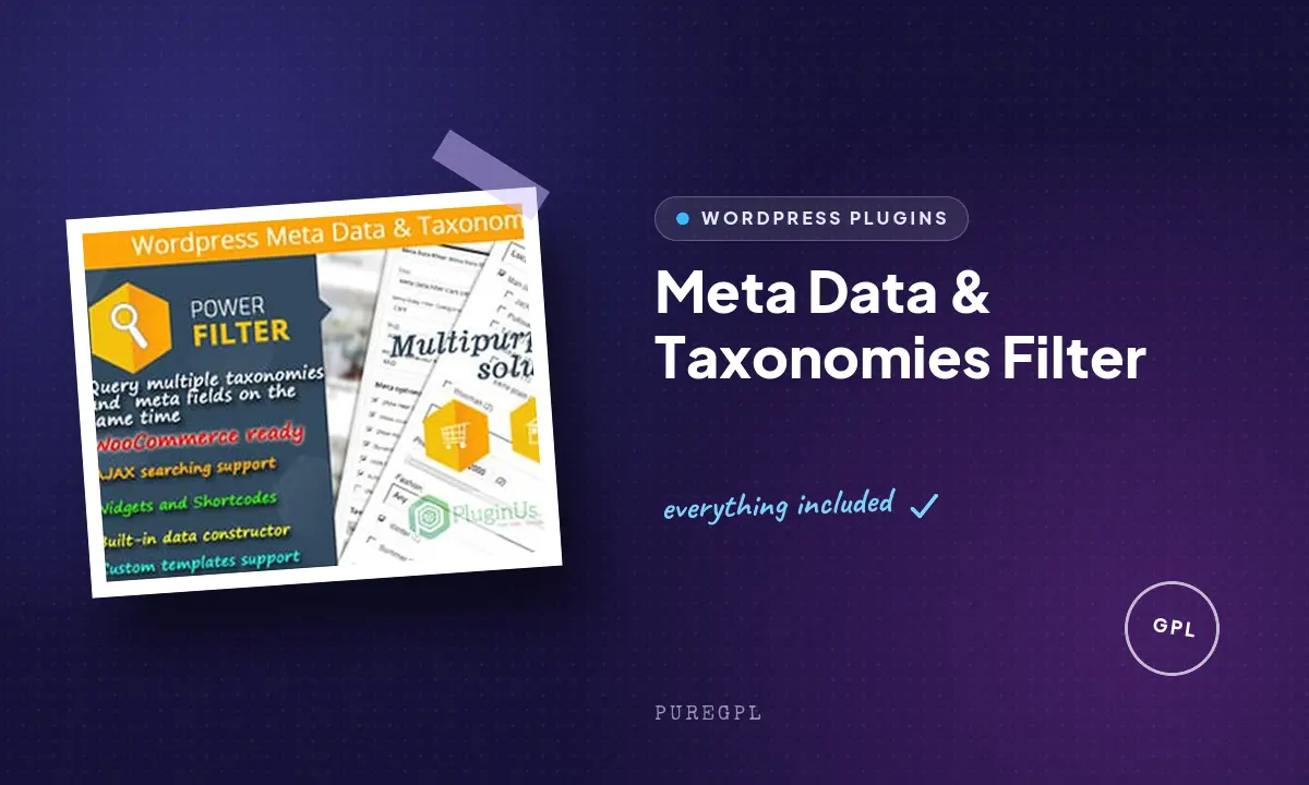 WordPress Meta Data & Taxonomies Filter