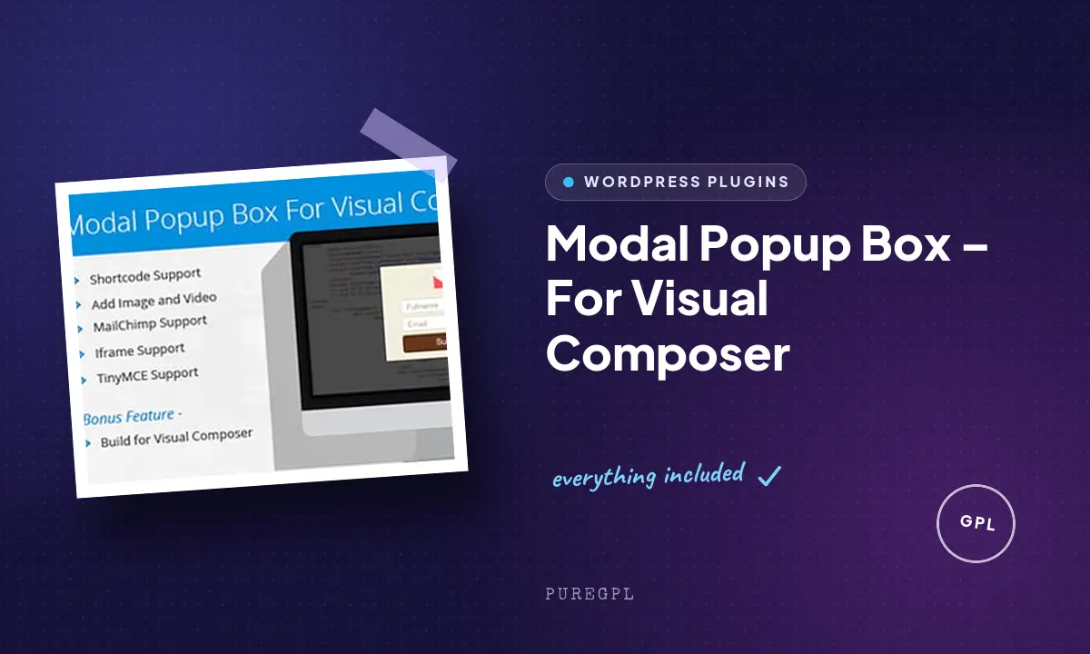 Modal Popup Box – For Visual Composer