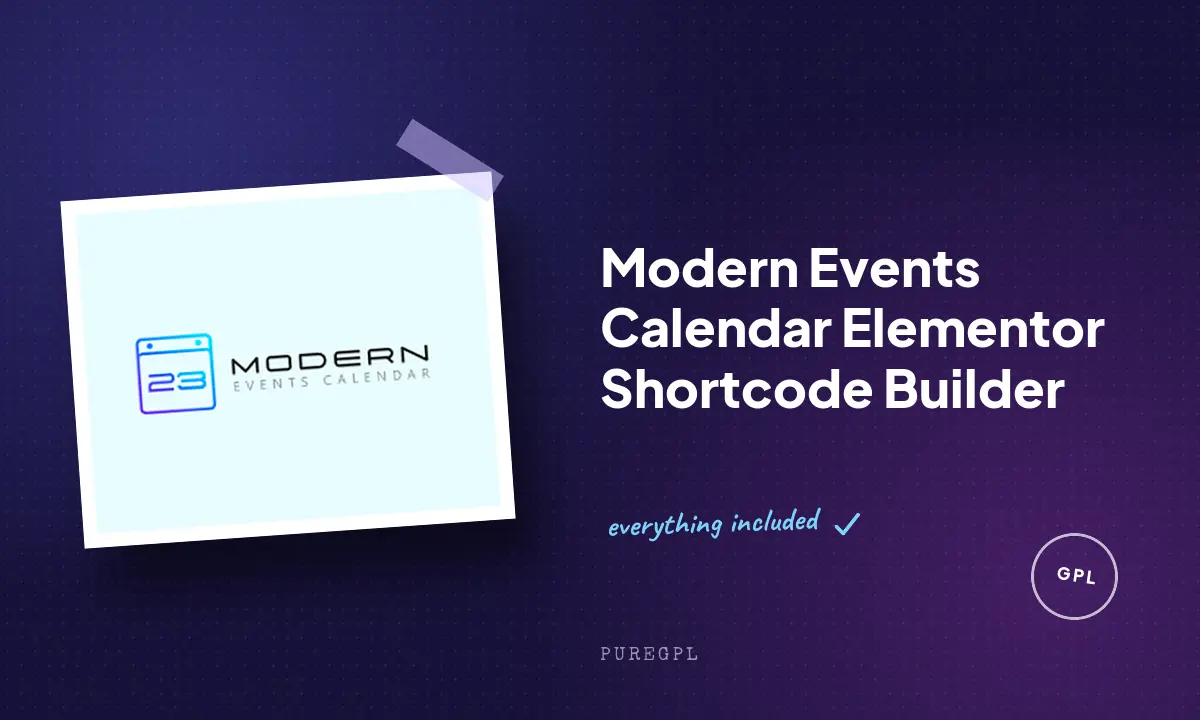 Modern events calendar | Elementor Shortcode Builder
