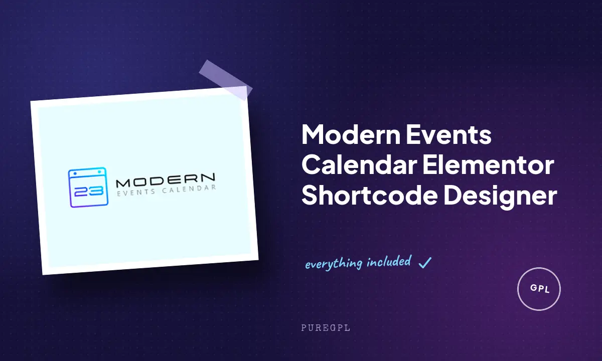 Modern events calendar | Elementor Shortcode Designer