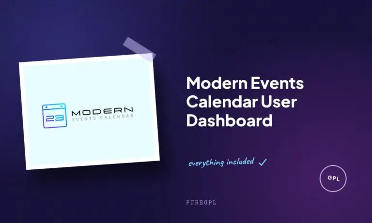 modern events calendar user dashboard