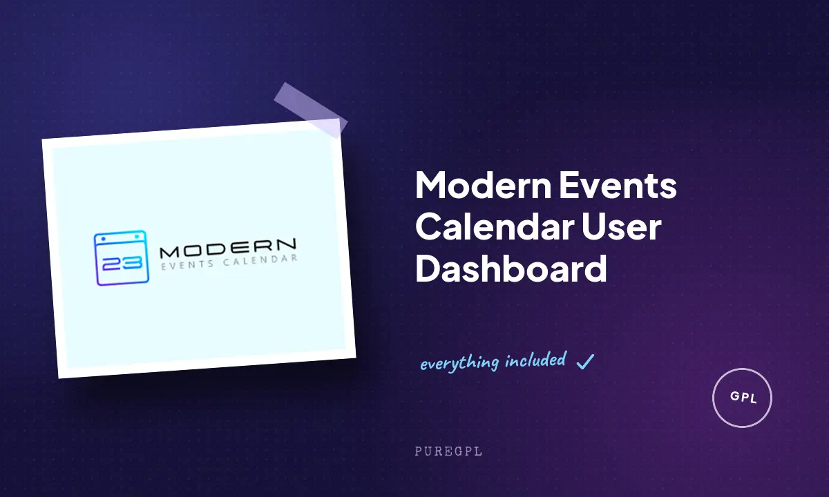 Modern events calendar | User Dashboard