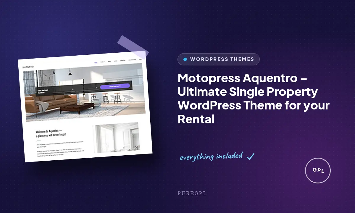 Aquentro – Ultimate Single Property WordPress Theme for your Rental
