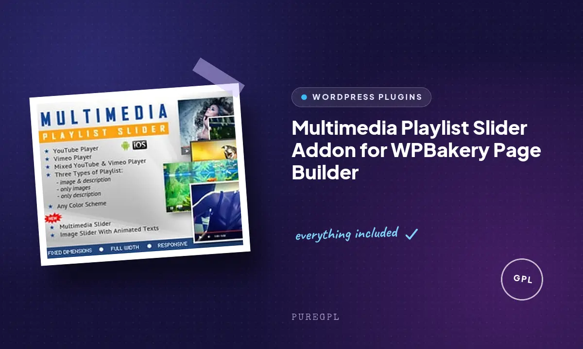 Multimedia Playlist Slider Addon for WPBakery Page Builder