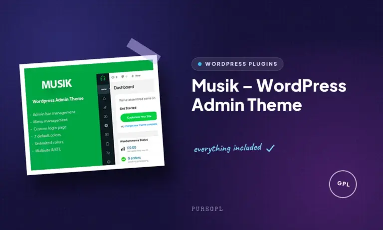 musik wordpress admin theme