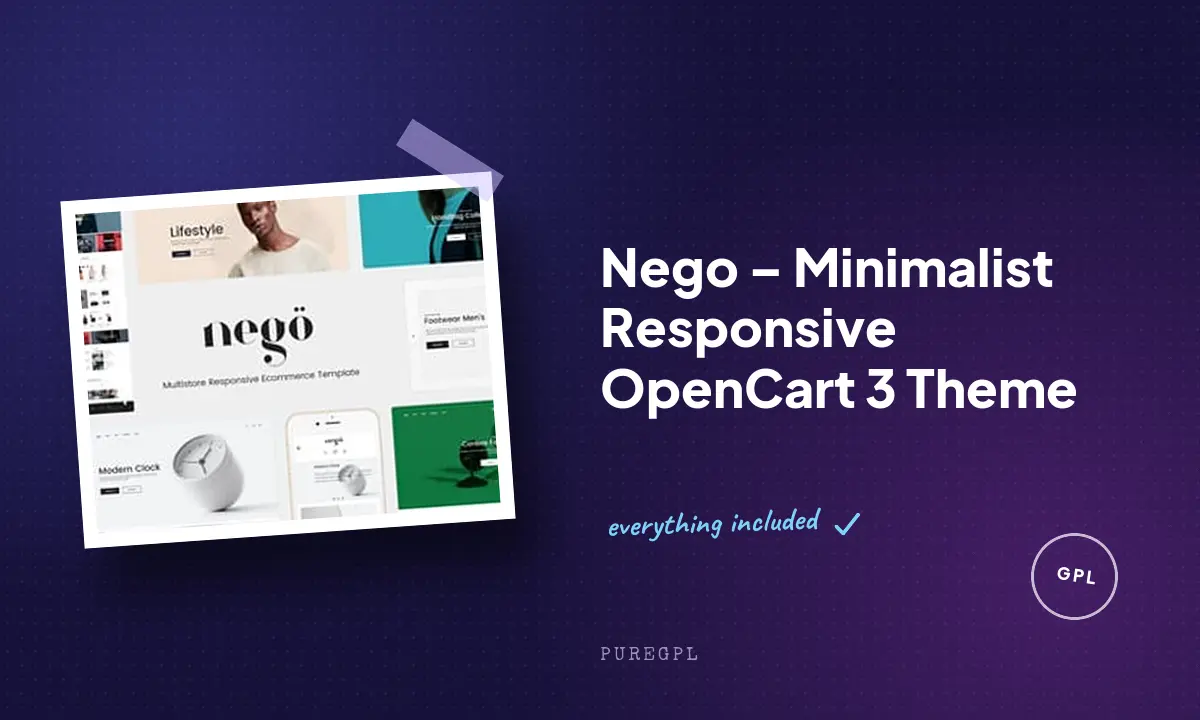 Nego – Minimalist Responsive OpenCart 3 Theme