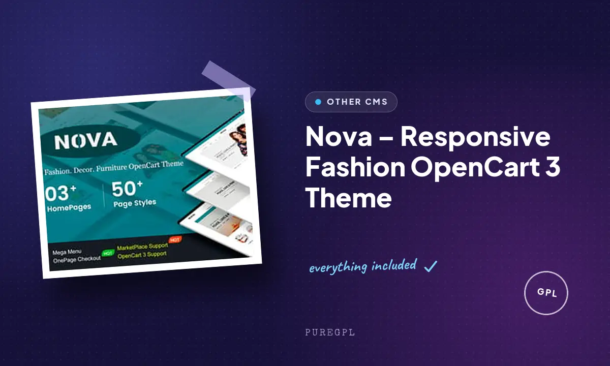 Nova – Responsive Fashion OpenCart 3 Theme