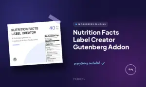 nutrition facts label creator gutenberg addon