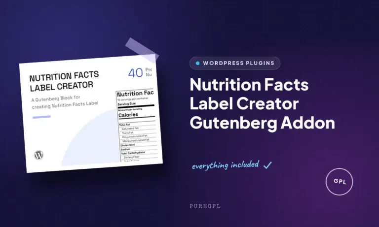nutrition facts label creator gutenberg addon