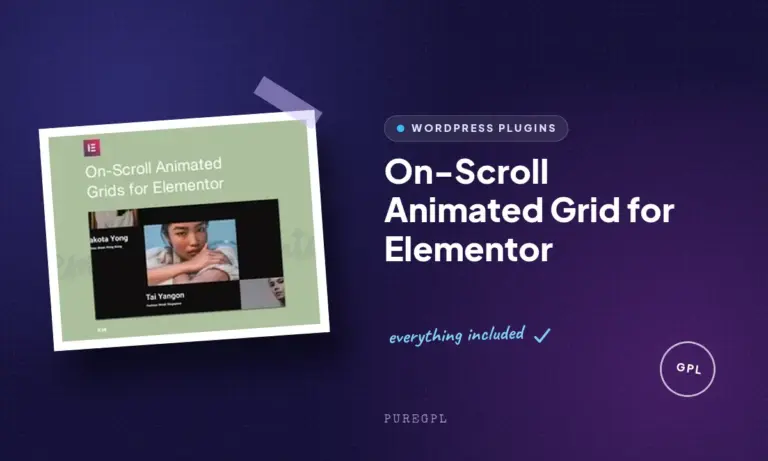 on scroll animated grid for elementor