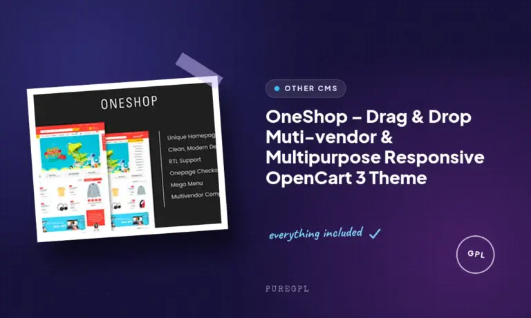 oneshop drag drop muti vendor multipurpose responsive opencart 3 theme