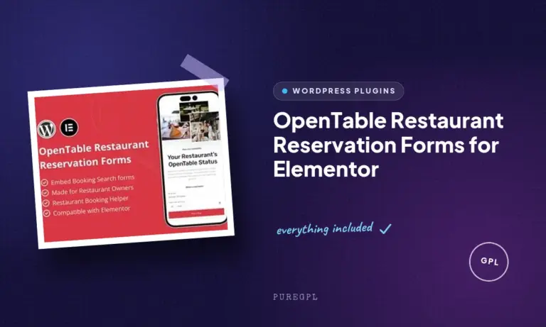 opentable restaurant reservation forms for elementor
