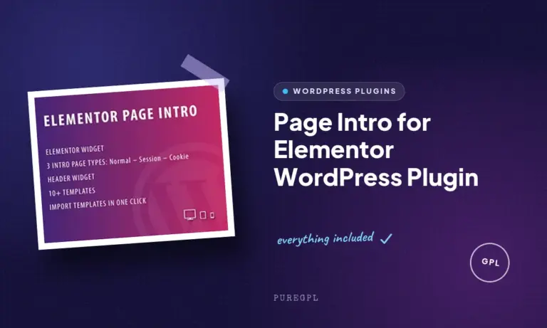 page intro for elementor wordpress plugin