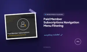 paid member subscriptions navigation menu filtering