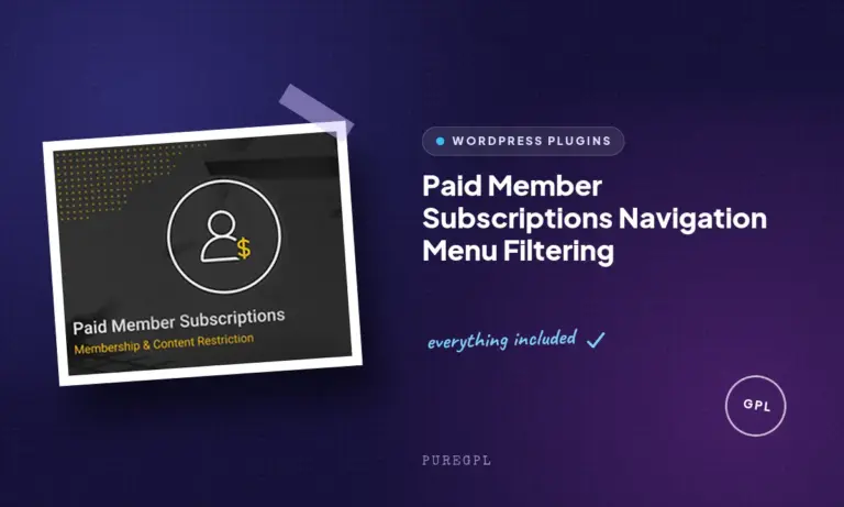 paid member subscriptions navigation menu filtering