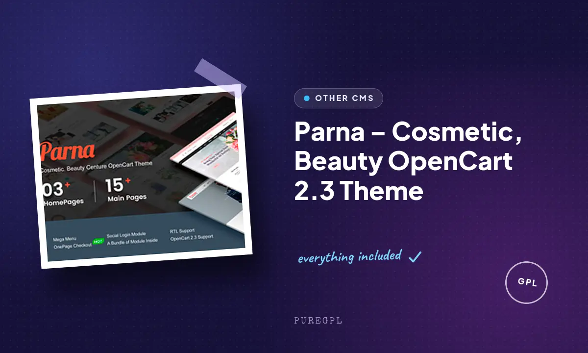 Parna – Cosmetic, Beauty OpenCart 2.3 Theme