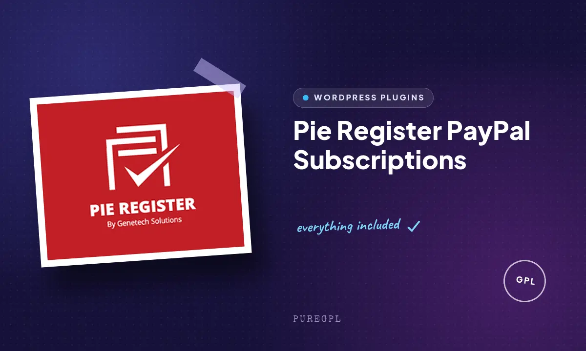 Pie register | PayPal Subscriptions