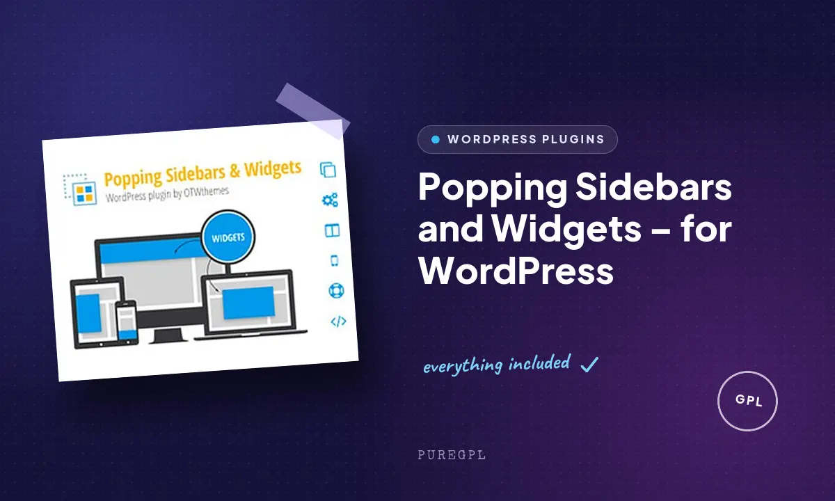 Popping Sidebars and Widgets for WordPress