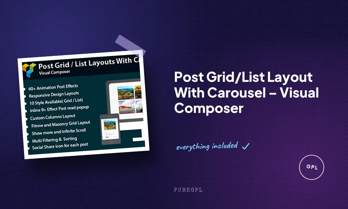 Post Grid/List Layout With Carousel – Visual Composer