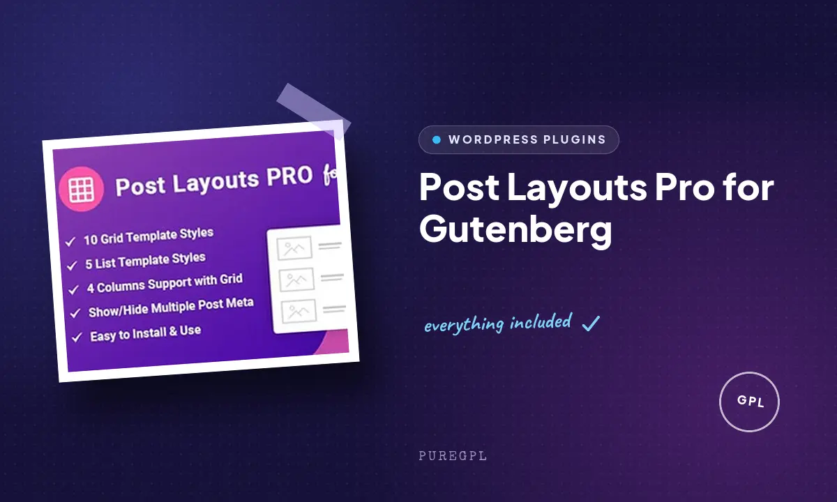 Post Layouts Pro for Gutenberg