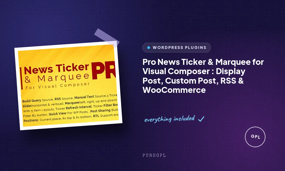 Pro News Ticker & Marquee for Visual Composer : Display Post, Custom Post, RSS & WooCommerce