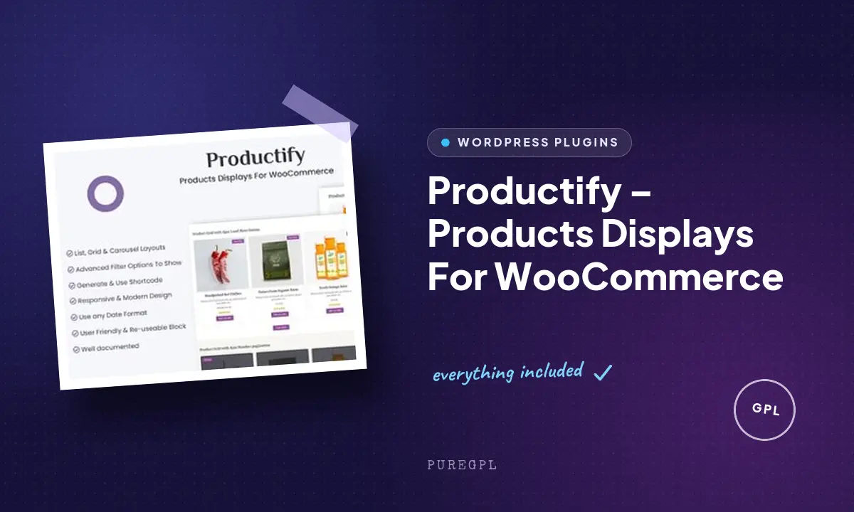 Productify – Products Displays For WooCommerce