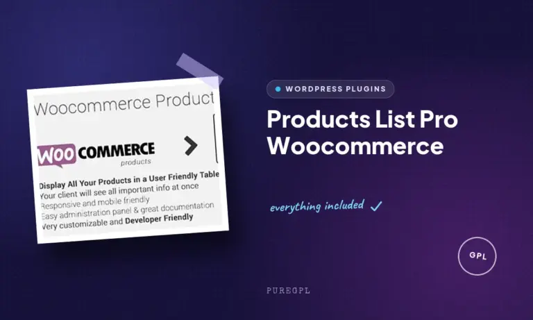 products list pro woocommerce