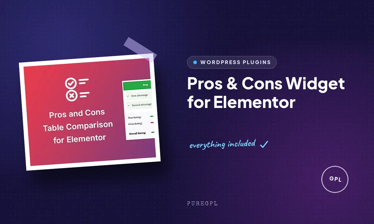 Pros & Cons Widget for Elementor