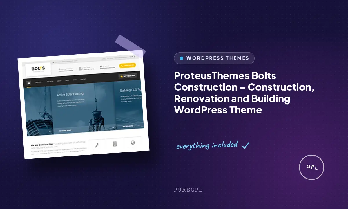 Bolts Construction – Construction, Renovation and Building WordPress Theme