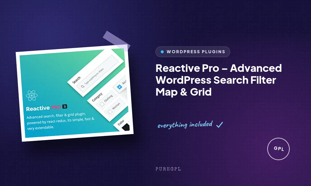 Reactive Pro | Advanced WordPress Search Filter Map & Grid